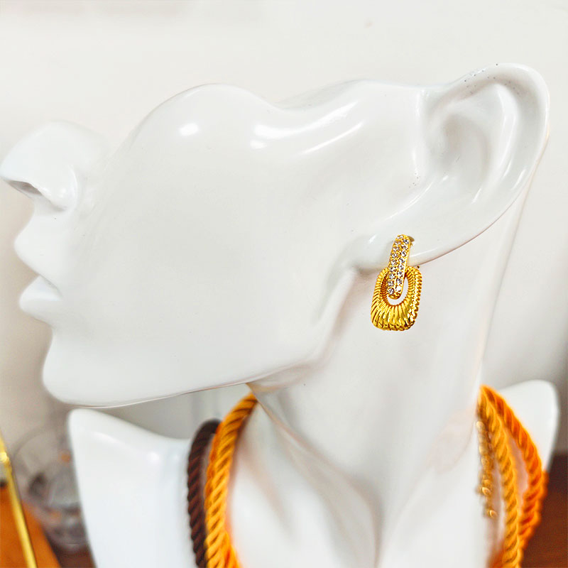 18K Gold Plated Vintage Drop Earrings - 5A Zirconia Crystal Art Deco Style