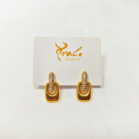 18K Gold Plated Vintage Drop Earrings - 5A Zirconia Crystal Art Deco Style
