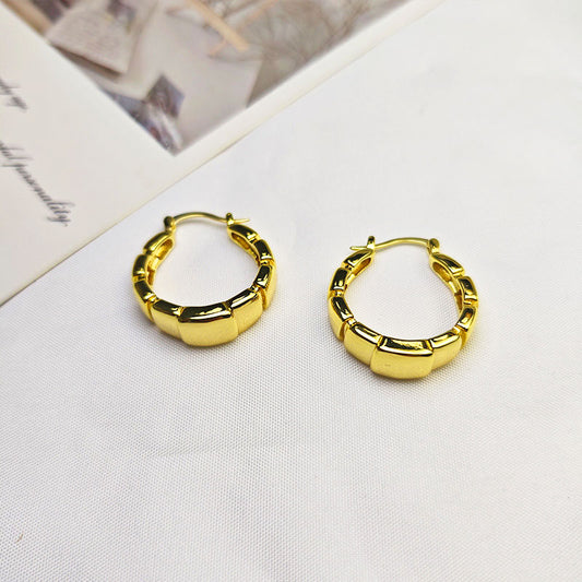 18K Gold Plated Chunky Hoop Earrings - Hypoallergenic Statement Jewelry