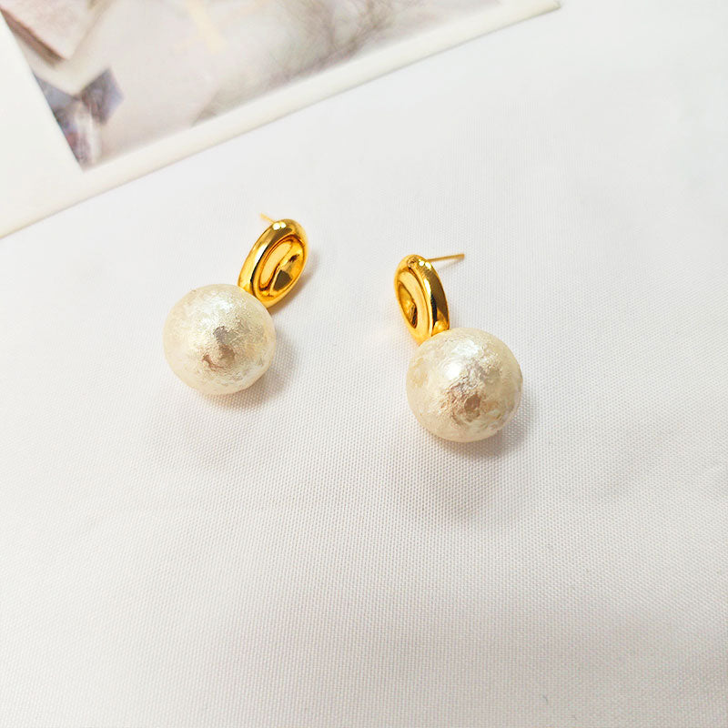 18K Gold Plated Vintage Pearl Drop Earrings - Hypoallergenic Statement Jewelry