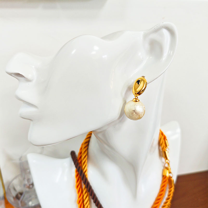 18K Gold Plated Vintage Pearl Drop Earrings - Hypoallergenic Statement Jewelry
